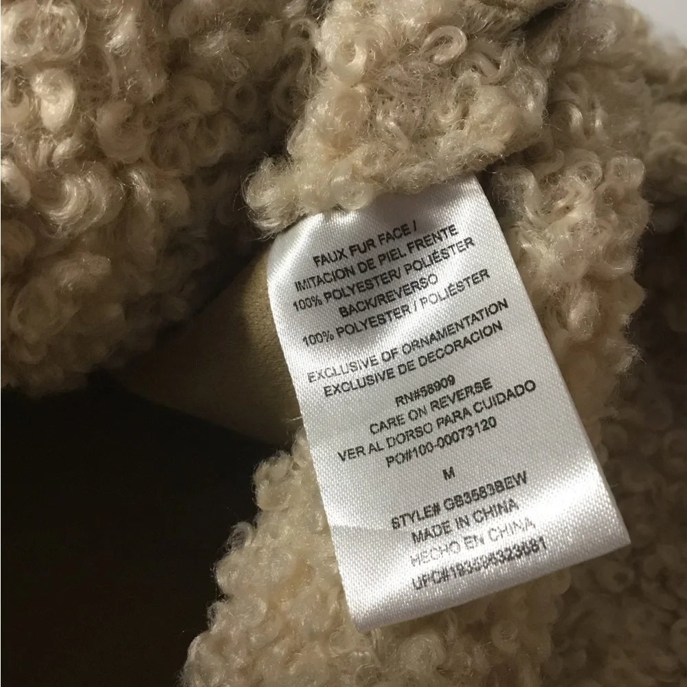 Gianni Bini Women’s Cream Teddy & Faux Leather Coat Jacket Size M NWOT - Picture 8 of 9